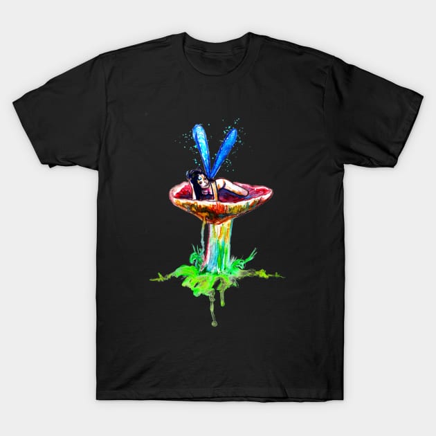Mushroom Fairy Smiling T-Shirt by beaugeste2280@yahoo.com